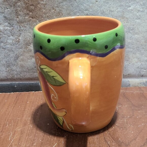 Laurie Gates Market Garden Vegetable Coffee Tea Mug Orange Cup - Picture 3 of 11